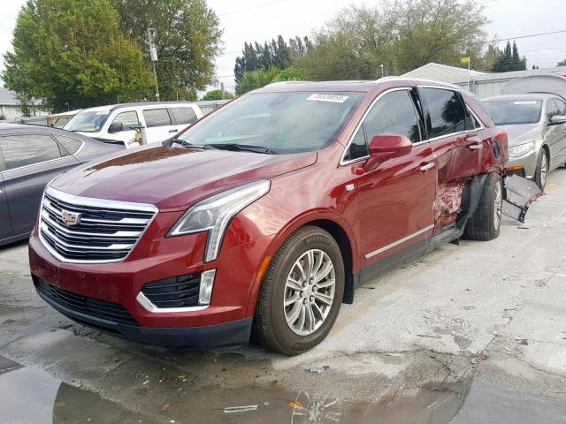 1GYKNBRS7HZ101175 - 2017 CADILLAC XT5 LUXURY MAROON photo 2