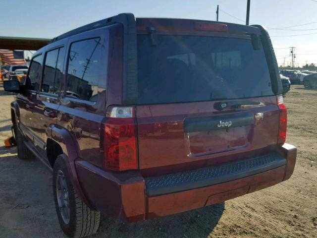 1J8HH48K18C143468 - 2008 JEEP COMMANDER BURGUNDY photo 3