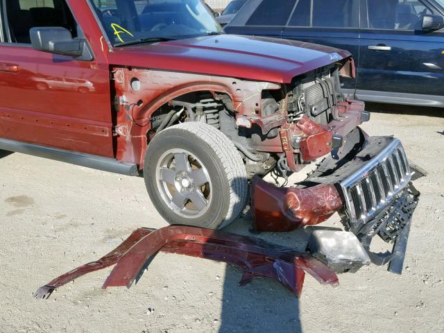 1J8HH48K18C143468 - 2008 JEEP COMMANDER BURGUNDY photo 9