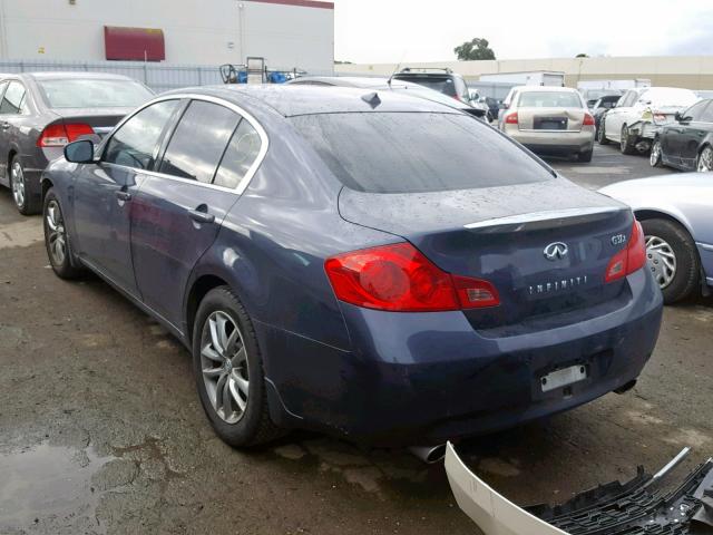 JNKCV61F29M352439 - 2009 INFINITI G37 BLUE photo 3