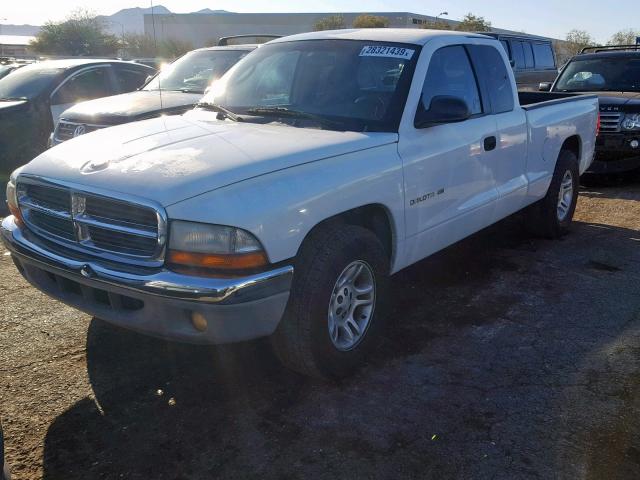 1B7GL22X81S151931 - 2001 DODGE DAKOTA WHITE photo 2