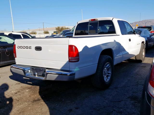 1B7GL22X81S151931 - 2001 DODGE DAKOTA WHITE photo 4