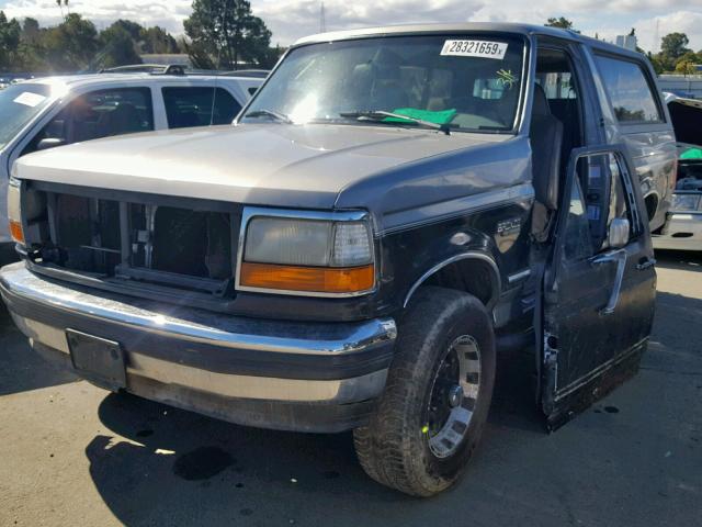 1FMEU15H4SLA87669 - 1995 FORD BRONCO U10 GRAY photo 2