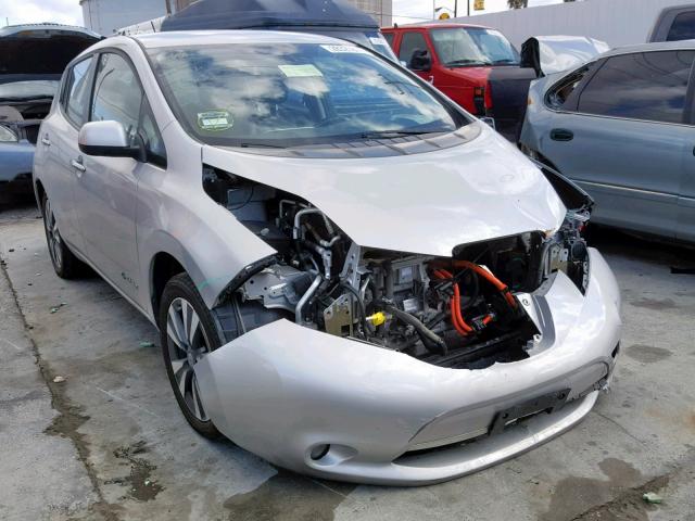 1N4AZ0CP1FC327278 - 2015 NISSAN LEAF S SILVER photo 1