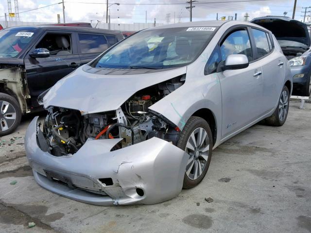 1N4AZ0CP1FC327278 - 2015 NISSAN LEAF S SILVER photo 2