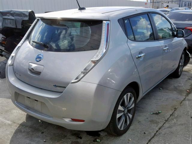 1N4AZ0CP1FC327278 - 2015 NISSAN LEAF S SILVER photo 4