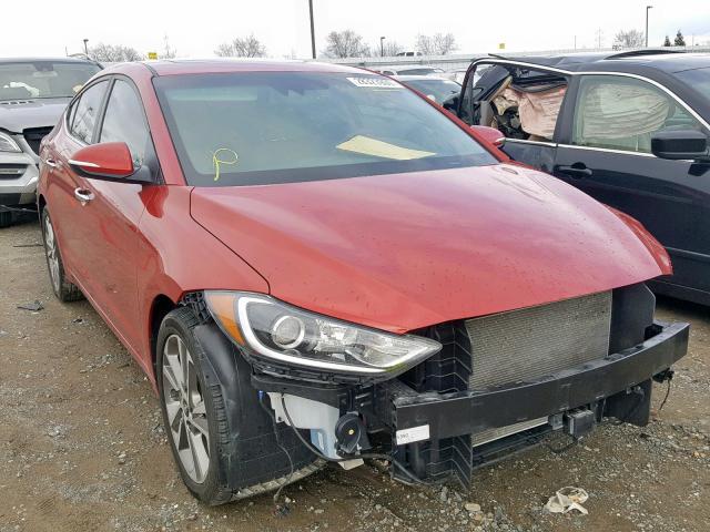 5NPD84LF6HH074281 - 2017 HYUNDAI ELANTRA RED photo 1