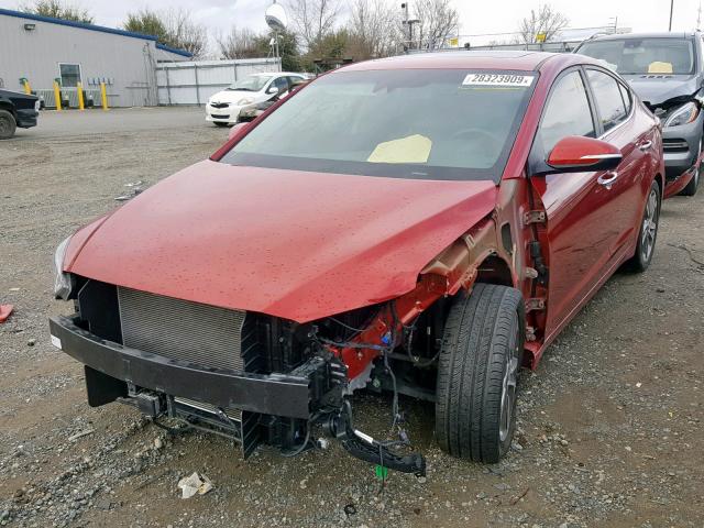 5NPD84LF6HH074281 - 2017 HYUNDAI ELANTRA RED photo 2