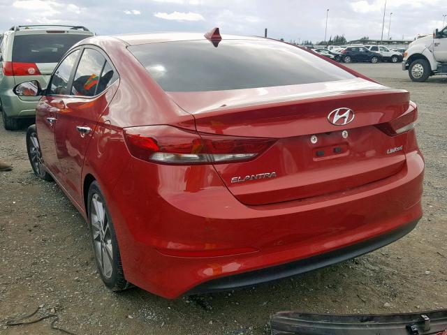 5NPD84LF6HH074281 - 2017 HYUNDAI ELANTRA RED photo 3