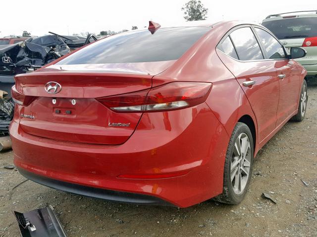 5NPD84LF6HH074281 - 2017 HYUNDAI ELANTRA RED photo 4