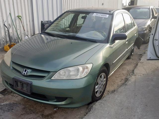 2HGES16394H580584 - 2004 HONDA CIVIC DX V GREEN photo 2