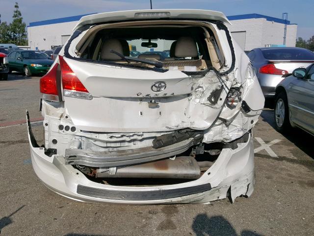 4T3ZA3BB1BU054135 - 2011 TOYOTA VENZA WHITE photo 9