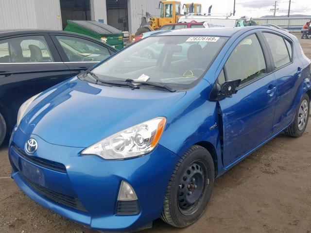 JTDKDTB33D1039381 - 2013 TOYOTA PRIUS C BLUE photo 2