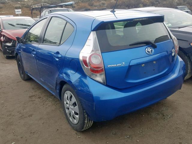 JTDKDTB33D1039381 - 2013 TOYOTA PRIUS C BLUE photo 3