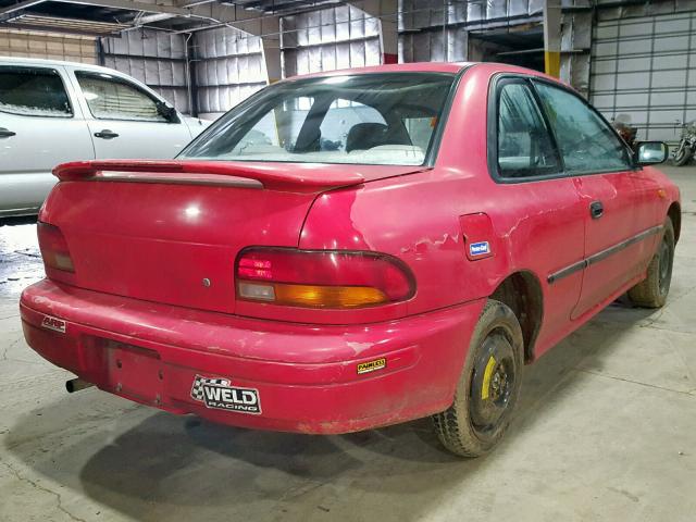 JF1GM2350SB406184 - 1995 SUBARU IMPREZA L RED photo 4