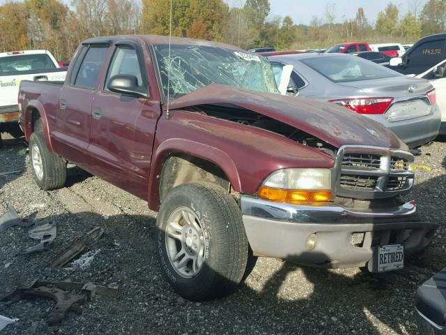 1D7HG48X33S118419 - 2003 DODGE DAKOTA QUA BURGUNDY photo 1