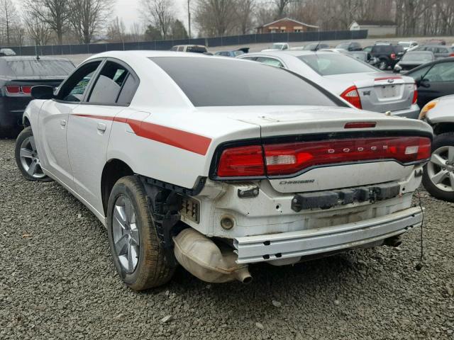 2C3CDXHG6DH574460 - 2013 DODGE CHARGER SX WHITE photo 3