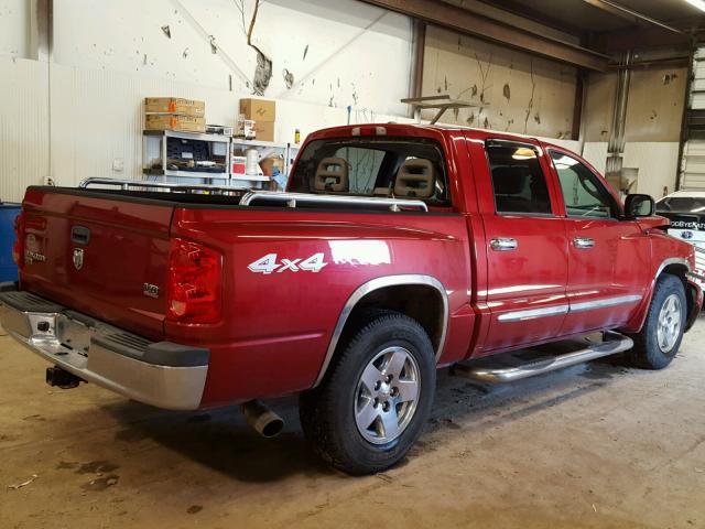 1D7HW58J46S504629 - 2006 DODGE DAKOTA QUA MAROON photo 4