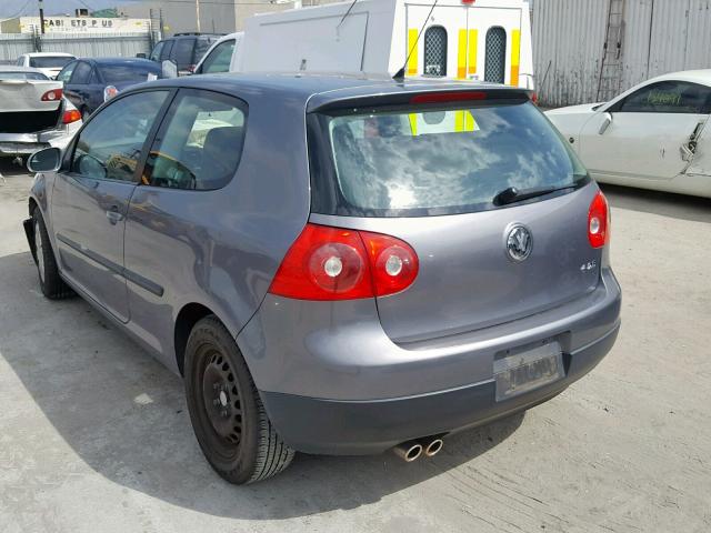 WVWBB71K99W032743 - 2009 VOLKSWAGEN RABBIT GRAY photo 3