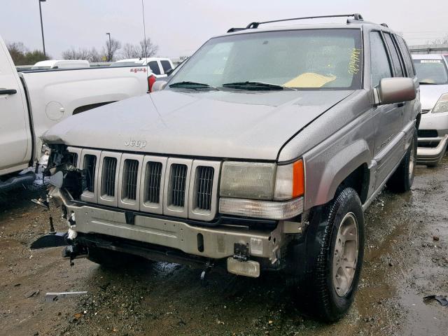 1J4GZ78Y0VC554582 - 1997 JEEP GRAND CHER SILVER photo 2