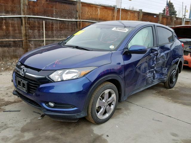 3CZRU6H54HM716501 - 2017 HONDA HR-V EX BLUE photo 2