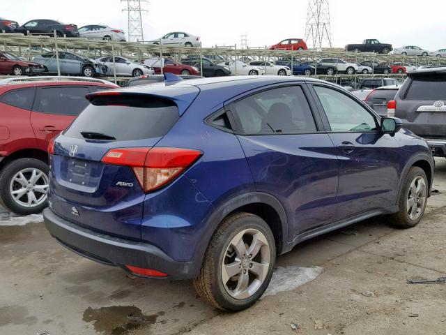 3CZRU6H54HM716501 - 2017 HONDA HR-V EX BLUE photo 4