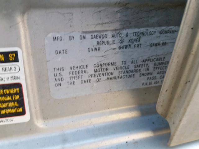 KL1TD52625B477404 - 2005 CHEVROLET AVEO BASE Күміс фото 10