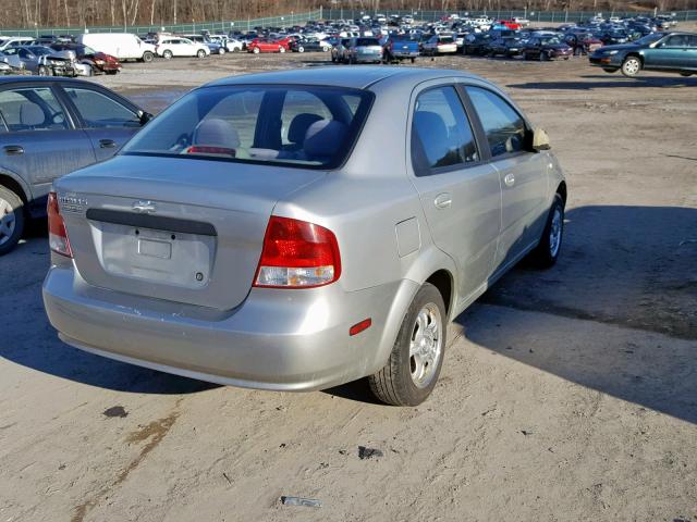KL1TD52625B477404 - 2005 CHEVROLET AVEO BASE Күміс фото 4