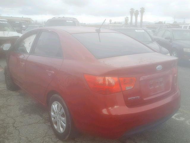 KNAFU4A28A5163793 - 2010 KIA FORTE EX BURGUNDY photo 3