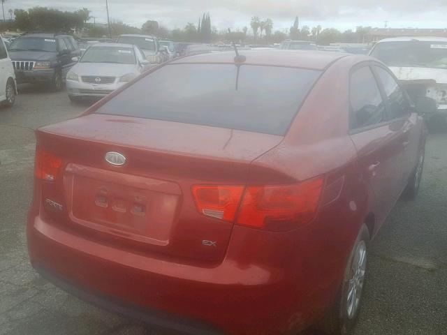 KNAFU4A28A5163793 - 2010 KIA FORTE EX BURGUNDY photo 4