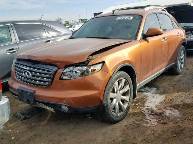 JNRAS08W75X215221 - 2005 INFINITI FX35 ORANGE photo 2