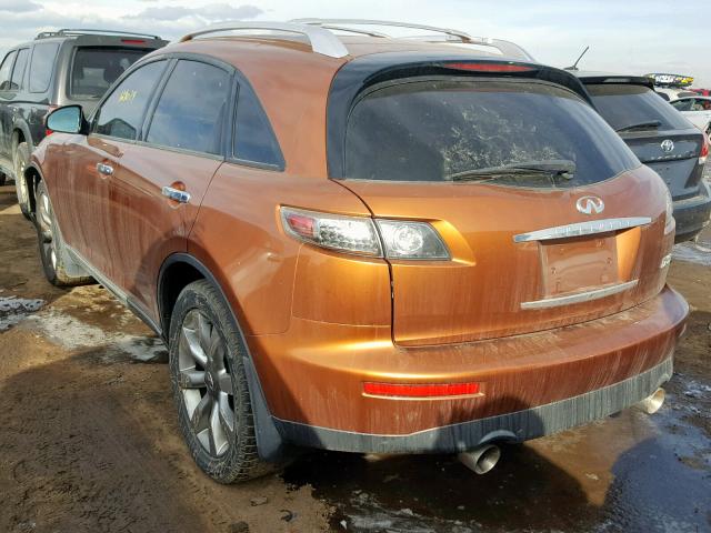 JNRAS08W75X215221 - 2005 INFINITI FX35 ORANGE photo 3