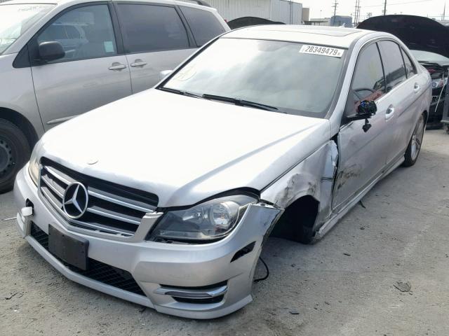 WDDGF4HB0ER303105 - 2014 MERCEDES-BENZ C250 SILVER photo 2