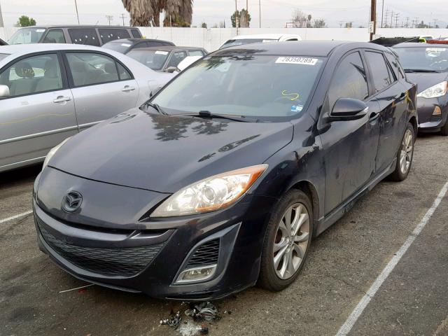 JM1BL1H53A1183590 - 2010 MAZDA 3 S BLACK photo 2