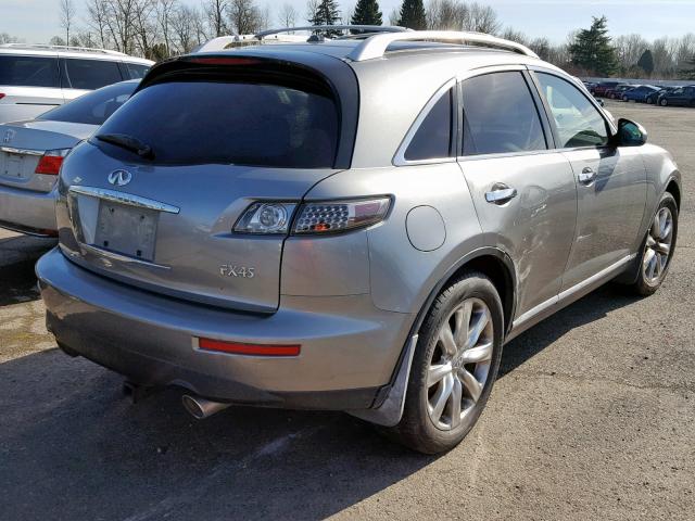 JNRBS08W88X400189 - 2008 INFINITI FX45 GRAY photo 4