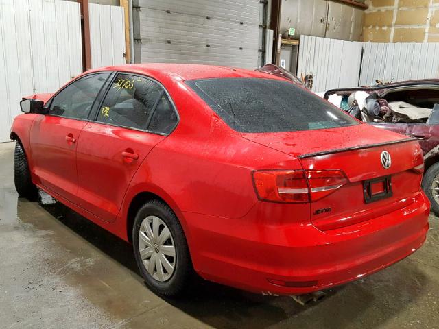 3VW2K7AJ6FM322745 - 2015 VOLKSWAGEN JETTA BASE Կարմիր լուսանկար 3