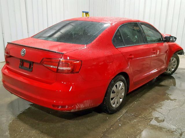 3VW2K7AJ6FM322745 - 2015 VOLKSWAGEN JETTA BASE Կարմիր լուսանկար 4