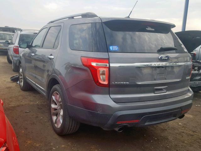 1FM5K7F98DGA99268 - 2013 FORD EXPLORER L CHARCOAL photo 3