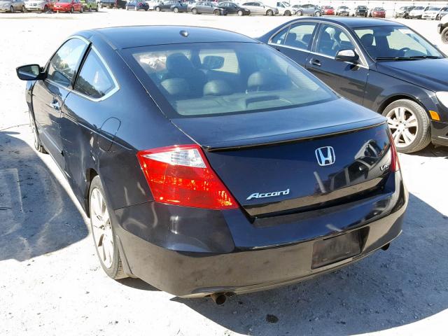 1HGCS22868A005488 - 2008 HONDA ACCORD EXL BLACK photo 3