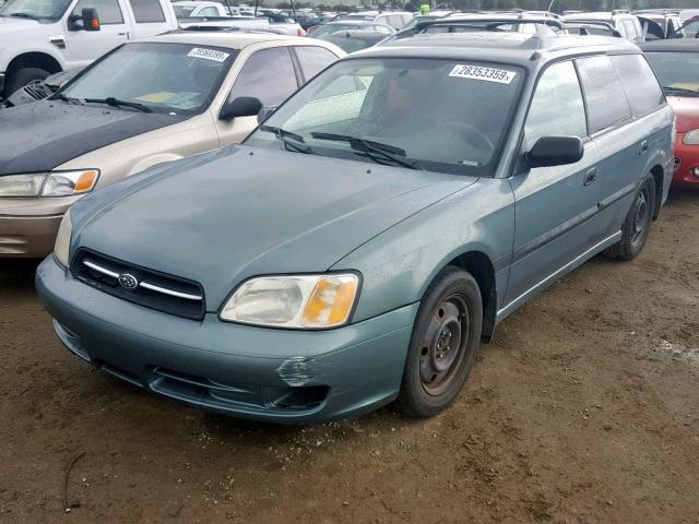 4S3BH6355Y7308618 - 2000 SUBARU LEGACY L GREEN photo 2