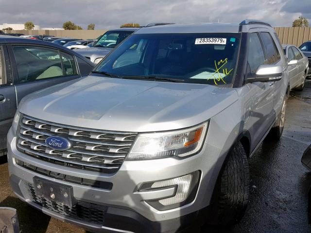 1FM5K7FH9GGB75818 - 2016 FORD EXPLORER L SILVER photo 2