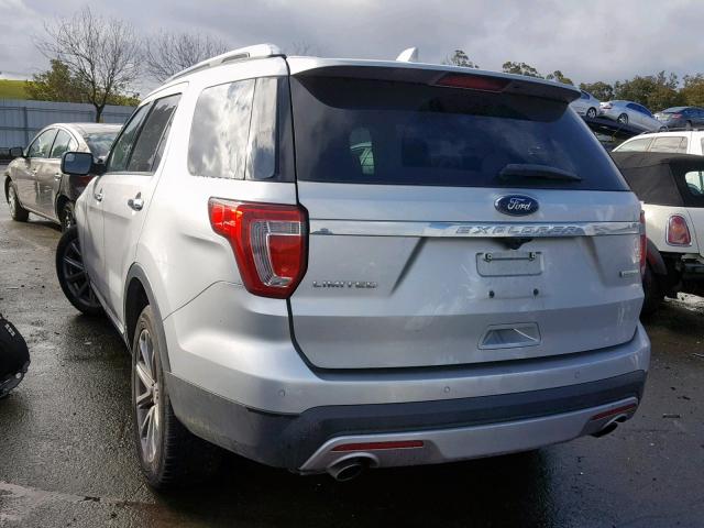 1FM5K7FH9GGB75818 - 2016 FORD EXPLORER L SILVER photo 3