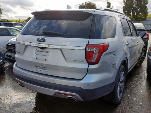 1FM5K7FH9GGB75818 - 2016 FORD EXPLORER L SILVER photo 4