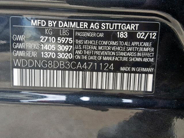 WDDNG8DB3CA471124 - 2012 MERCEDES-BENZ S 350 BLUE BLUE photo 10