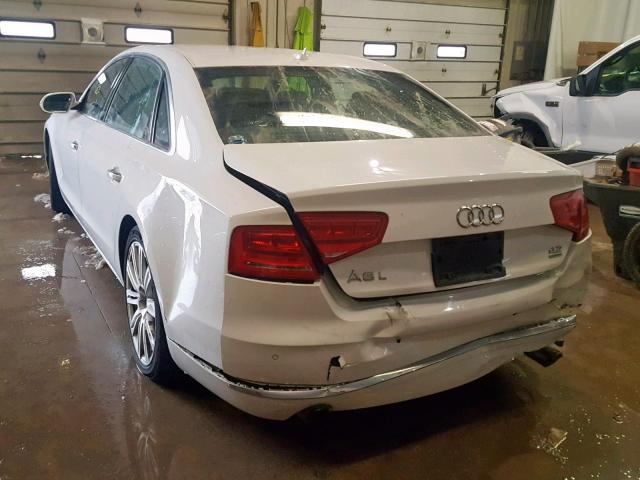 WAURVAFD3CN011328 - 2012 AUDI A8 L QUATT WHITE photo 3