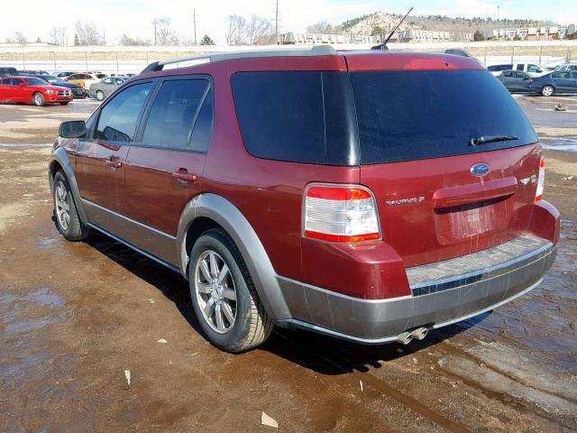 1FMDK05W38GA07743 - 2008 FORD TAURUS X S MAROON photo 3