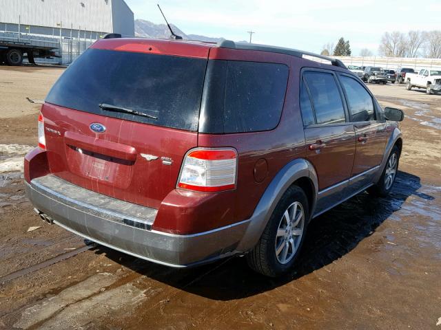 1FMDK05W38GA07743 - 2008 FORD TAURUS X S MAROON photo 4