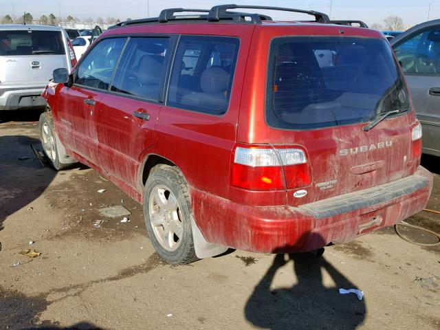 JF1SF65692H729177 - 2002 SUBARU FORESTER S RED photo 3