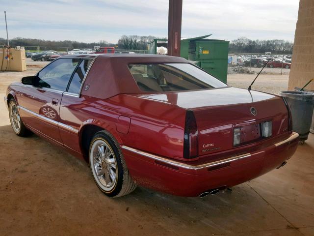 1G6ET1293XU601276 - 1999 CADILLAC ELDORADO T MAROON photo 3