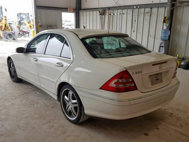 WDBRF54H76A837073 - 2006 MERCEDES-BENZ C GENERATI WHITE photo 3